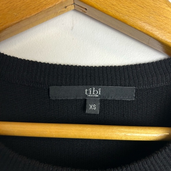 TIBI Xs Geometric Pattern Long Sleeve Sweater Dress Women Old Money Modal cotton - Picture 9 of 15